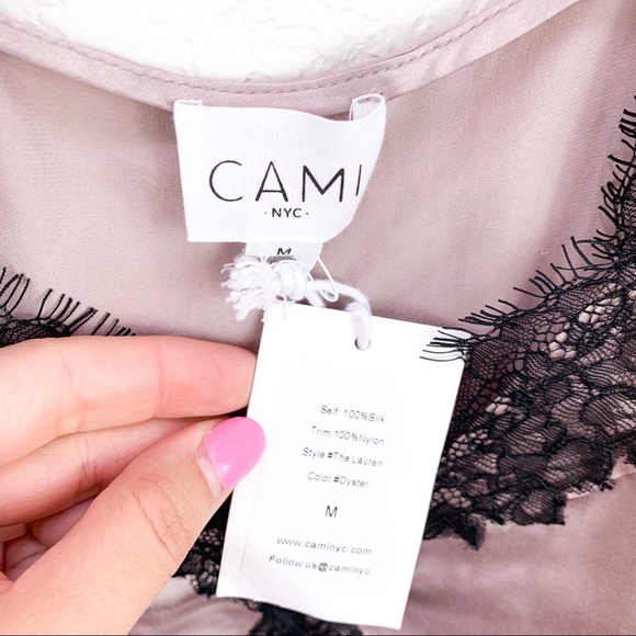 NWT Cami NYC The Lauren in Oyster & Black Lace Top - Picture 4 of 6